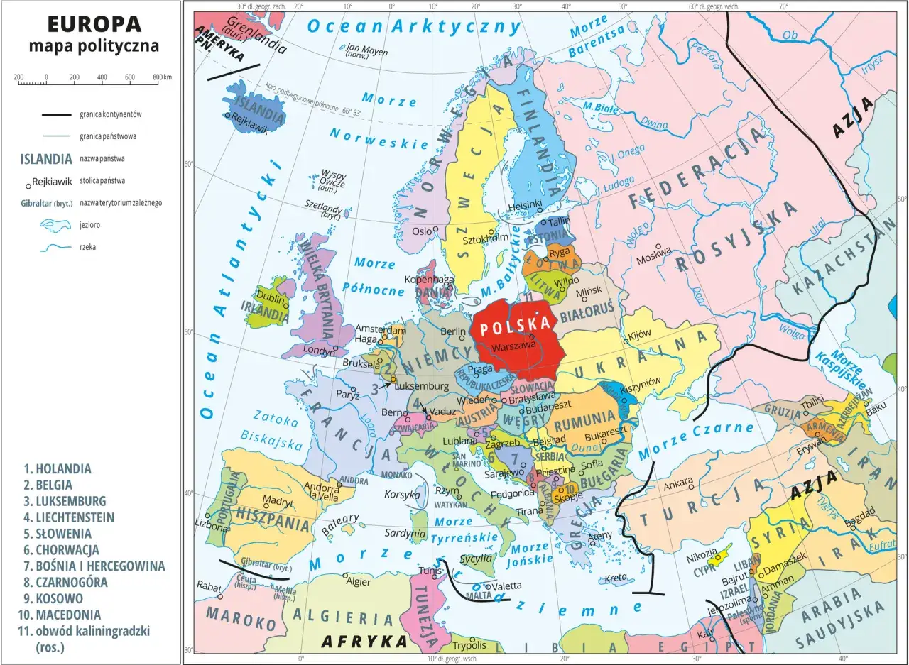 Mapa świata z zaznaczonymi krajami o dużej liczbie dni wolnych