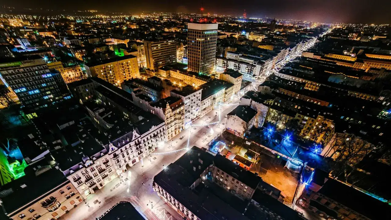 Łódź postindustrialna widok z lotu ptaka