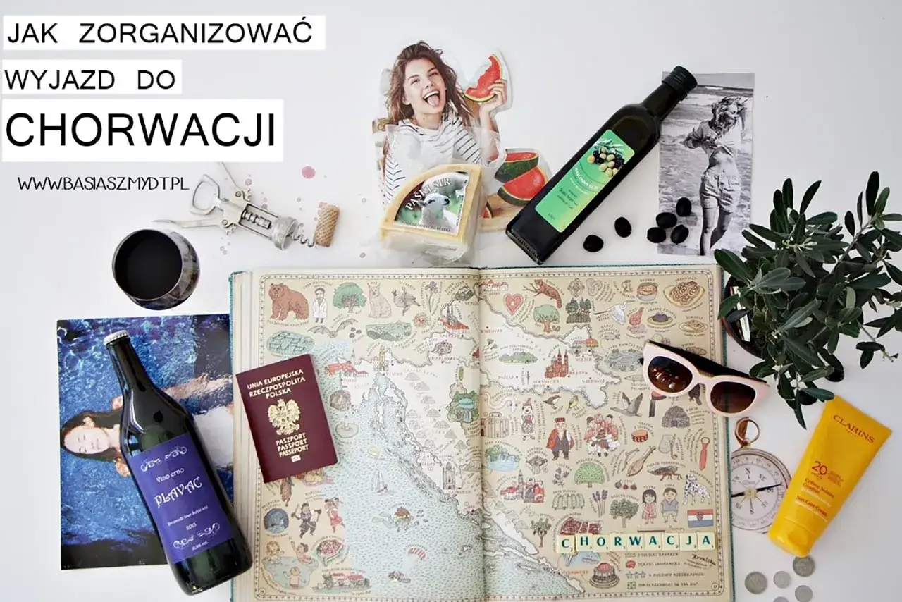 Paszport, dowód osobisty i karta EKUZ na tle mapy Chorwacji